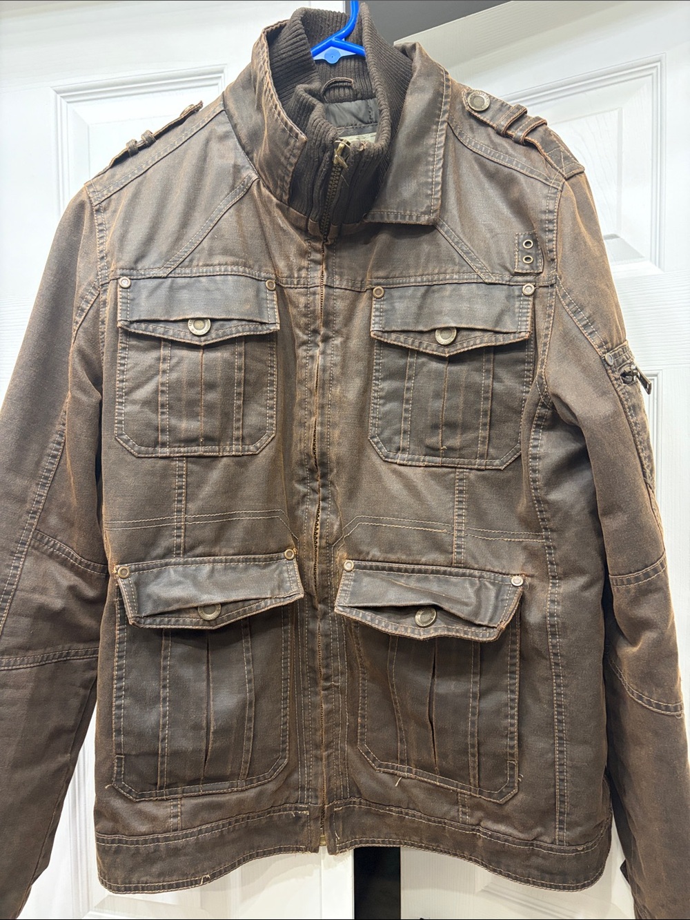 Buckle Brown Military-Style Field Jacket